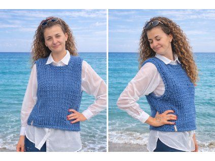 ručně pletená vesta