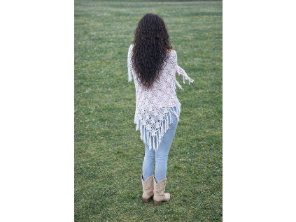 boho šátek bílý