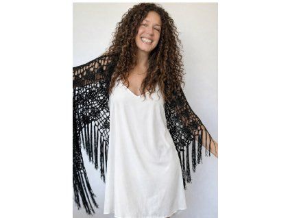 boho šátek černý