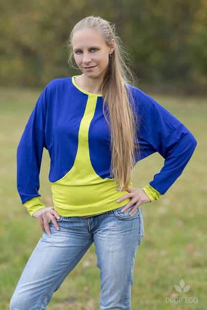 Halenka Lucy dvojbarevná netopýří rukáv viskóza