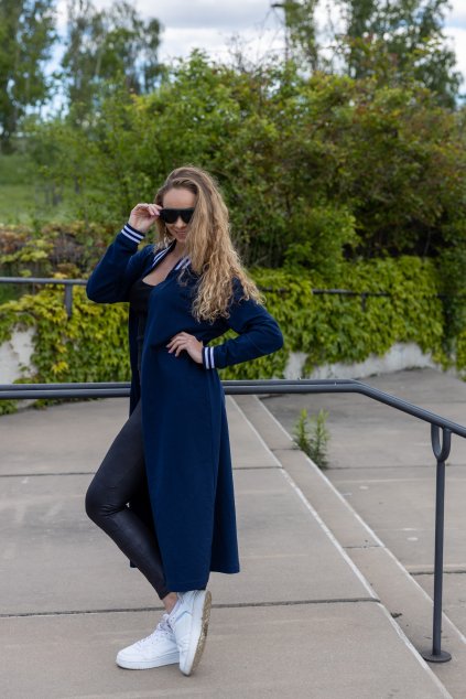 Bomber kardigan tmavě modrý 2