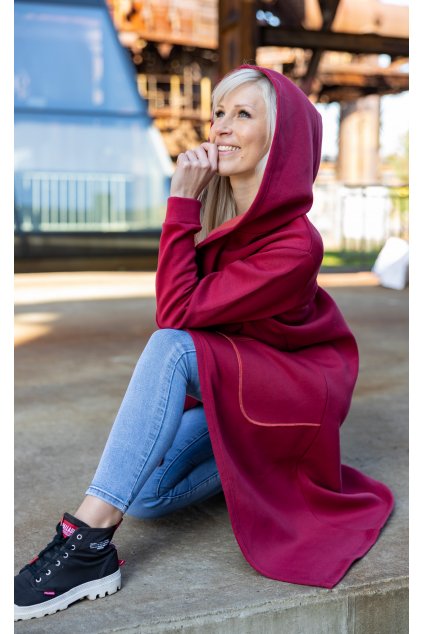 Kardigan short vínový 3