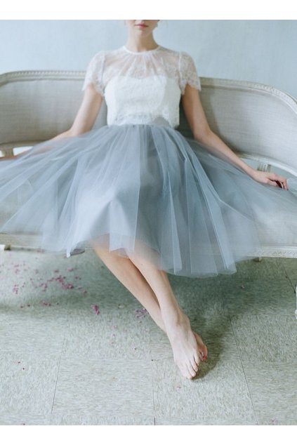 Tylová sukně Bellazu šedá