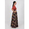 Maxi károvaná sukně žluto vínová 3
