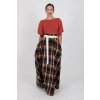 Maxi károvaná sukně žluto vínová 4