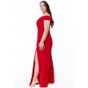 Dlouhé společenské šaty Claudia s rozparkem červené 3