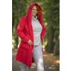 Dámský flaušový kabát červený 11