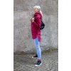 Prodloužená mikina s kapucí vínová 5