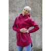 Prodloužená mikina s kapucí vínová 1
