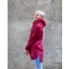 Prodloužená mikina s kapucí vínová