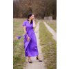 Dlouhé saténové šaty Moon fialová 3