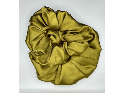Bronzová saténová Scrunchies - Ručne vyrobená gumička do vlasov