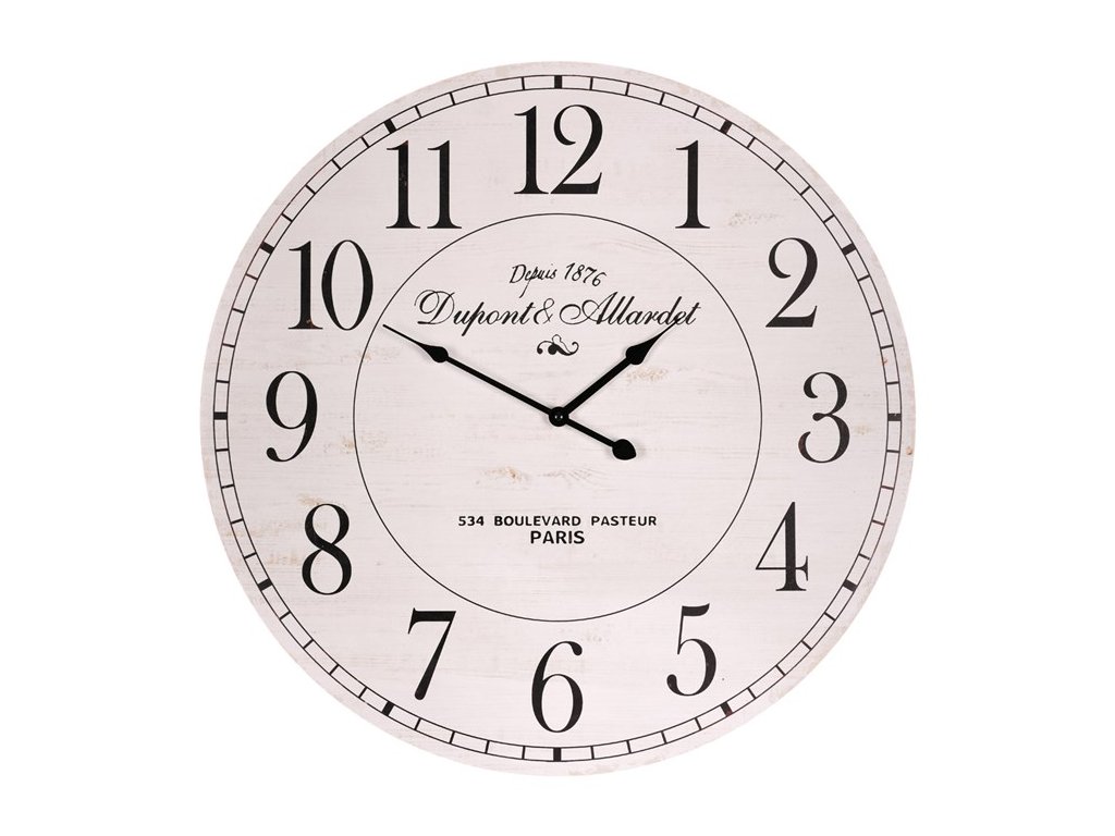 Hodiny nástěnné - pr. 58 cm, MDF, vintage styl