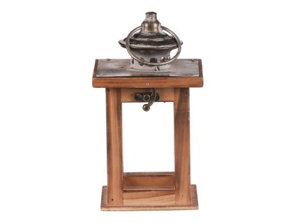 Lucerna dřevěná - čtyřboká, hnědá barva