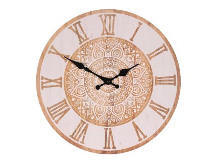 Hodiny nástěnné - pr. 34 cm, MDF, motiv mandaly