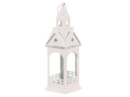 Lucerna kovová, kostelní věž - čtyřboká, menší, bílá