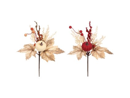 Větev umělá - dýně, bobule a listí, mix 2, cena za 1 ks