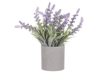 Vřes v šedém obalu - umělý, barva fialová