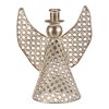 Anděl kovový - 22 cm, na kónickou svíčku, champagne