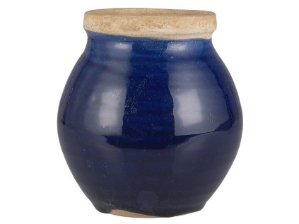 Keramická váza Ib Laursen Avignon Blue, přírodní okraj, 13,5 cm