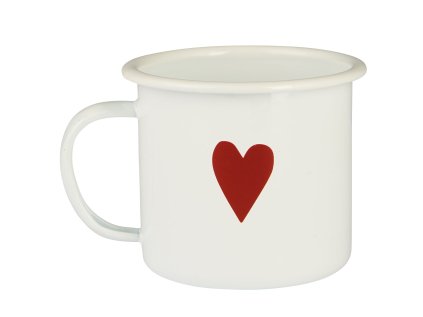 Smaltovaný hrnek s červeným srdcem 300 ml – IB Laursen