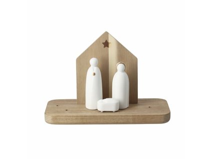 Vánoční betlém z dřeva a porcelánu – minimalistický dekor Räder