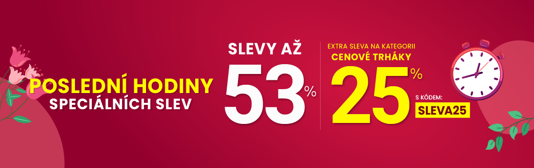 Slevy až 53 % + navíc 25 %