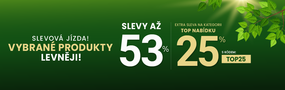 Slevy až 53 % + navíc 25 %