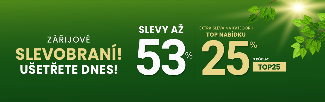 Slevy až 53 % + navíc 25 %
