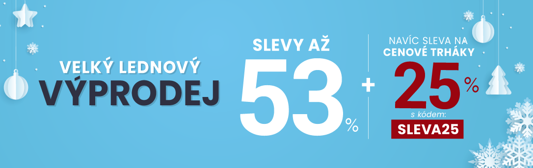 Slevy až 53 % + navíc 25 %