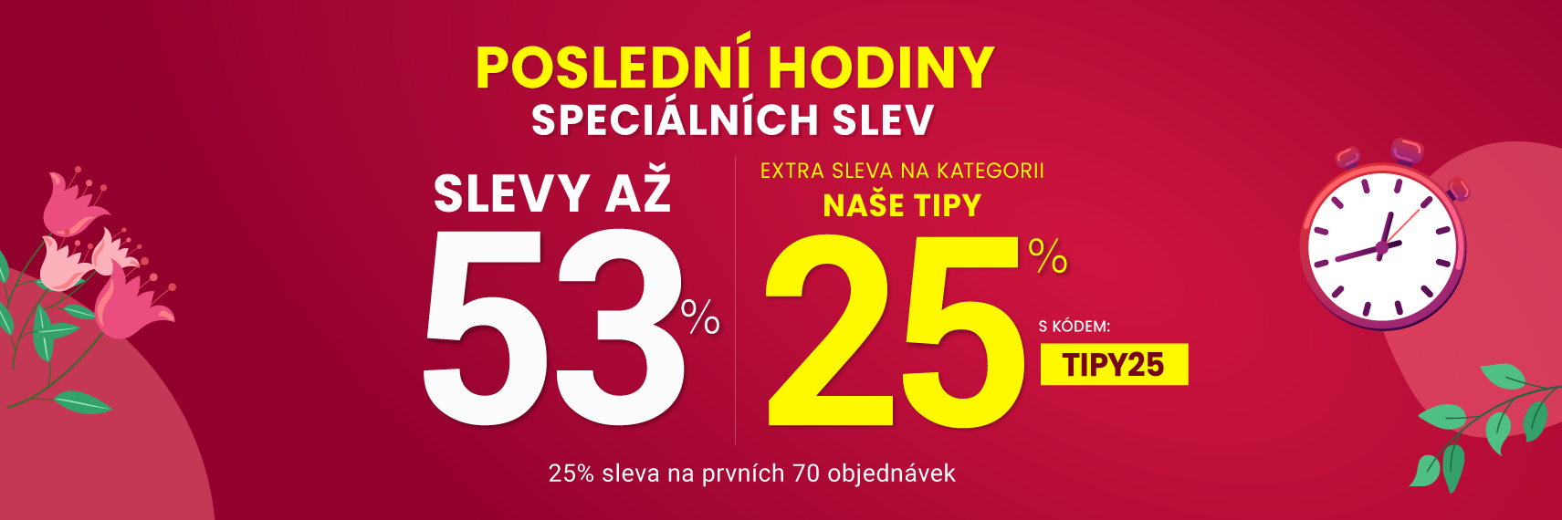 Slevy až 53 % + navíc 25 %