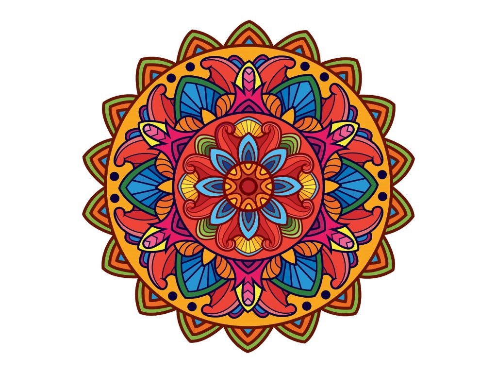 Mandala - vybarvená předloha