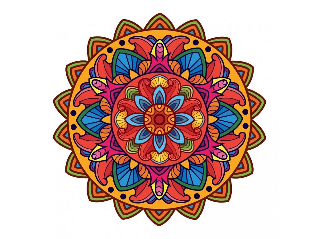 Mandala - vybarvená předloha