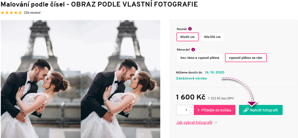 Malování podle čísel - obraz podle vlastní fotografie