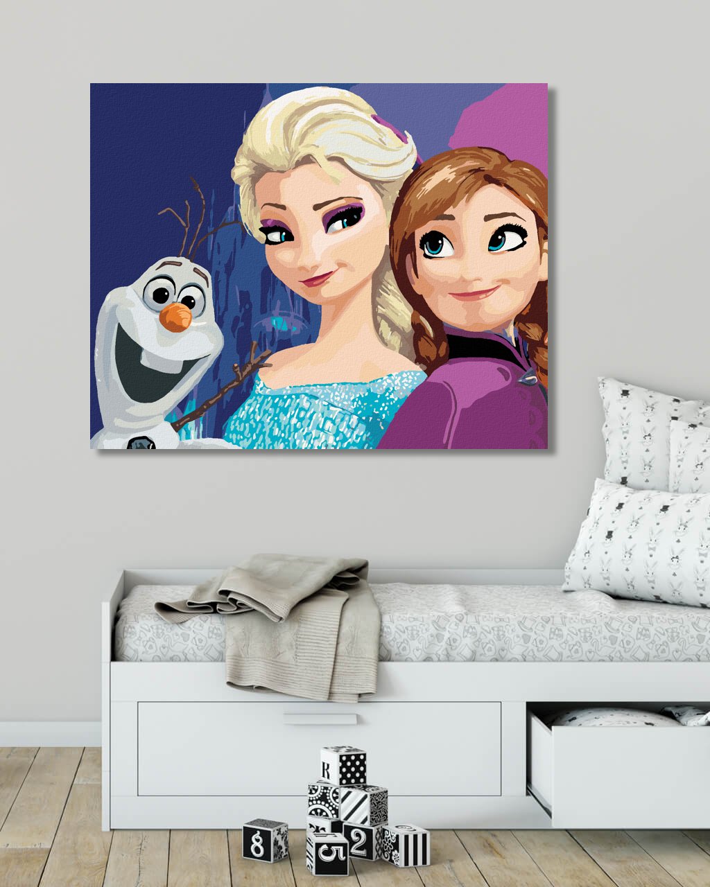 Diamantové malování. Ledové království - Anna, Elsa a Olaf