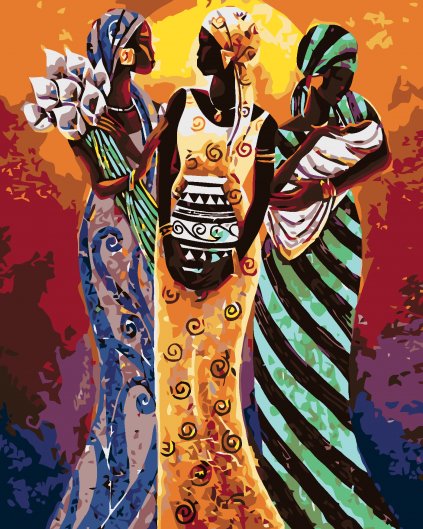 Malování podle čísel - TŘI AFRICKÉ ŽENY