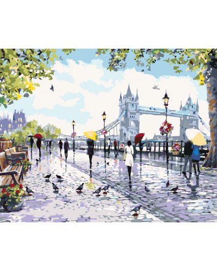 Malování podle čísel - LIDÉ U TOWER BRIDGE (RICHARD MACNEIL)