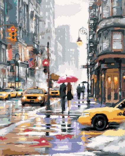 Malování podle čísel - ŽLUTÉ TAXÍKY V NEW YORKU (RICHARD MACNEIL)