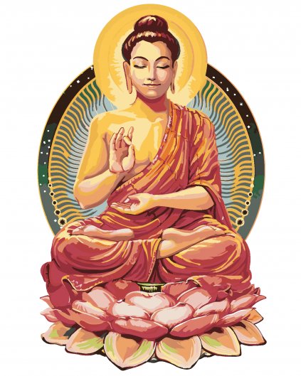 Malování podle čísel - MEDITUJÍCÍ BUDDHA II