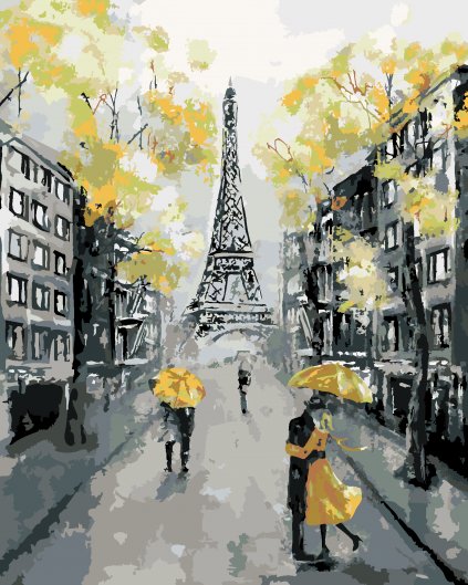 Malování podle čísel - ŽLUTÁ PAŘÍŽ
