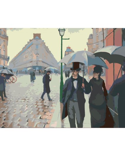 Malování podle čísel - PARIS STREET; RAINY DAY (GUSTAVE CAILLEBOTTE)