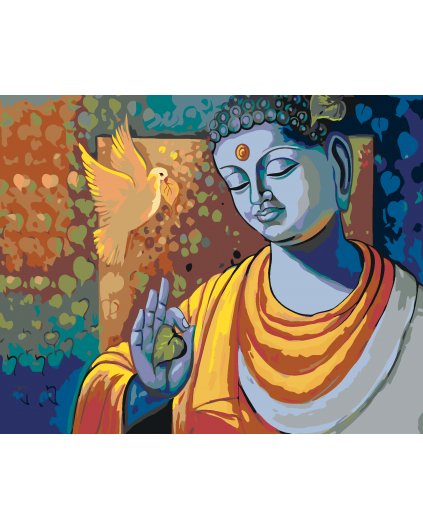 Malování podle čísel - BUDDHA A HOLUBICE