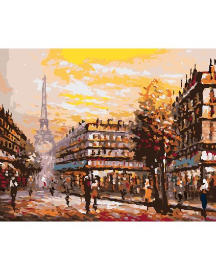 Malování podle čísel - RUŠNÁ ULICE V PAŘÍŽI