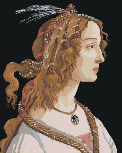 Malování podle čísel - PORTRÉT DÁMY (SANDRO BOTTICELLI)