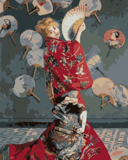 Malování podle čísel - PANÍ MONETOVÁ V JAPONSKÉM KIMONU (CLAUDE MONET)