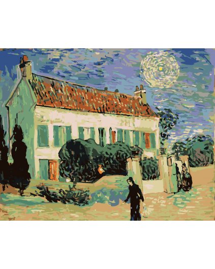 Malování podle čísel - BÍLÝ DŮM V NOCI (VINCENT VAN GOGH)