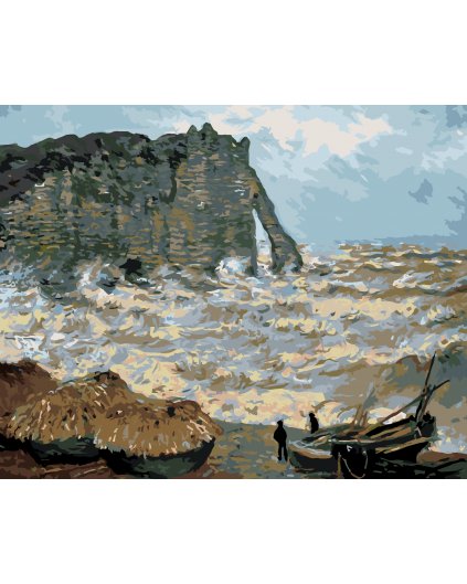 Malování podle čísel - BOUŘLIVÉ MOŘE V ÉTRETAT (CLAUDE MONET)