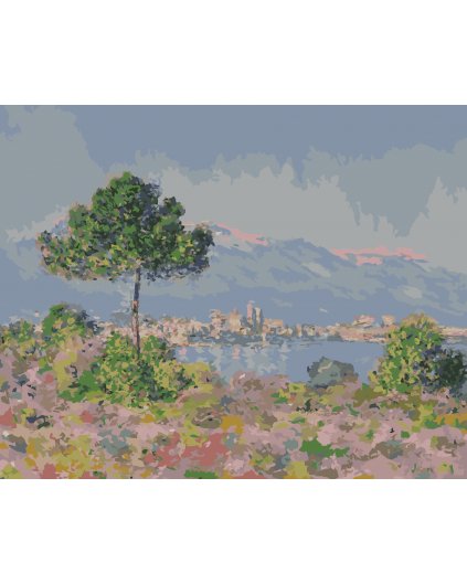 Malování podle čísel - ANTIBES PŘI POHLEDU Z PLATEAU NOTRE-DAME (CLAUDE MONET)