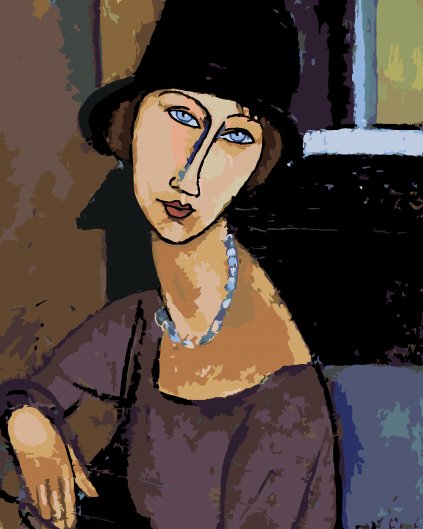 Malování podle čísel - JEANNE HÉBUTERNE S KLOBOUKEM A NÁHRDELNÍKEM (AMEDEO MODIGLIANI)