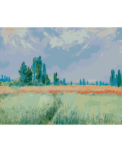 Malování podle čísel - PŠENIČNÉ POLE (CLAUDE MONET)